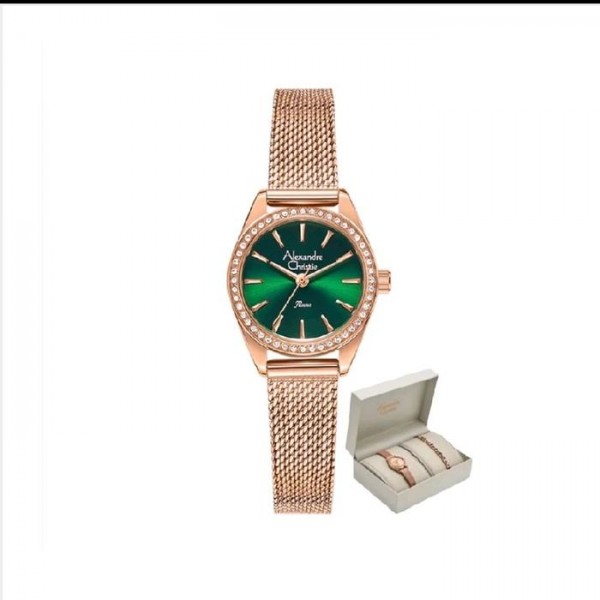 Alexandre Christie AC 2C30 Rosegold Green LHBRGGN Box Set
